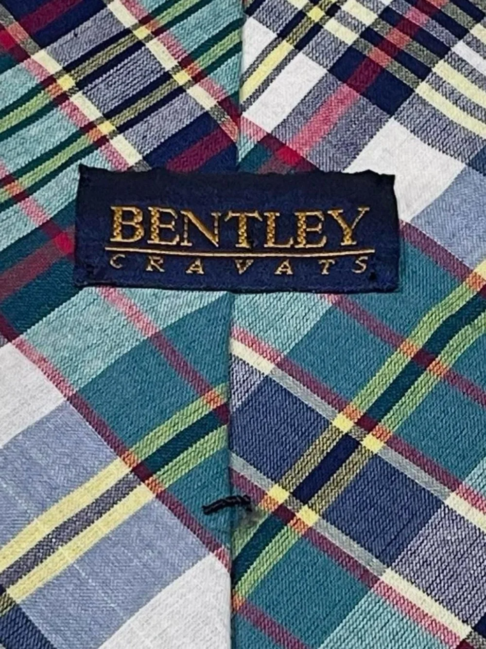 NWT! Bentley Cravats Preppy Cotton Plaid Tie Size L37” W3.75”